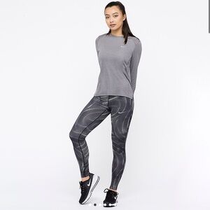 Ladies NIKE Dri-Fit POWER ESSENTIAL TIGHT Atmosphere Gray & Black M